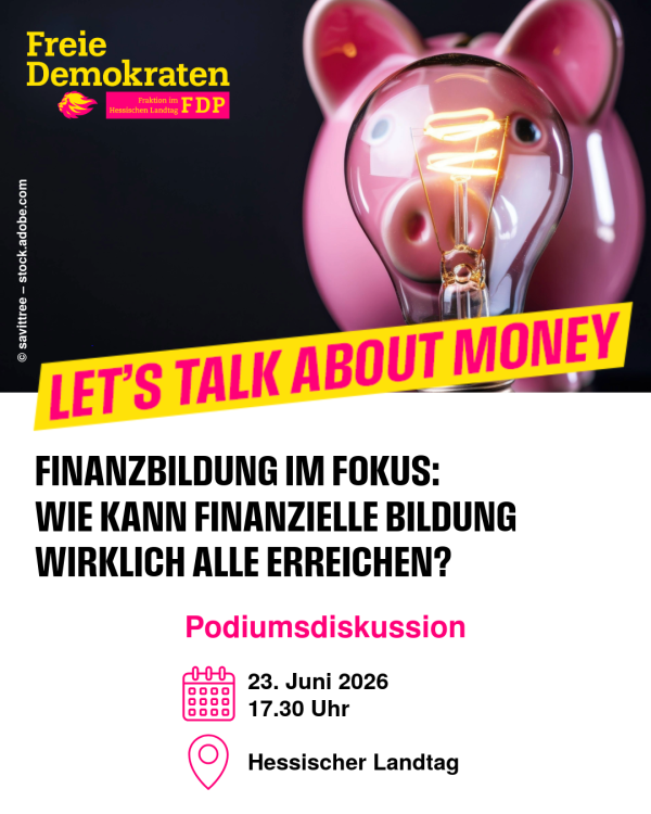 Grafik Let's talk about money finanzielle Bildung